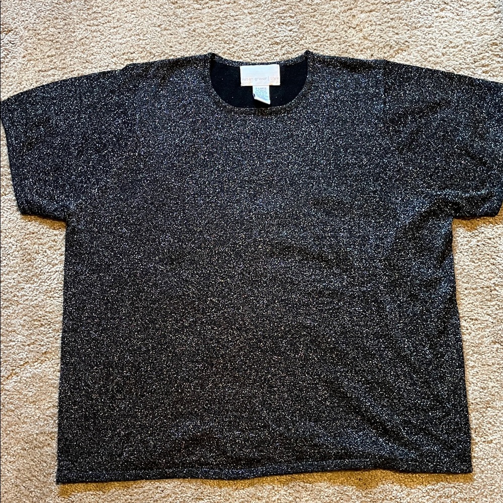 Susan Graver Metallic Black Top